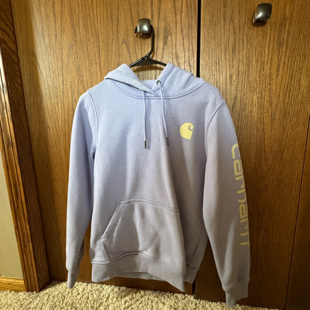 Carhartt Lavender Pullover Hoodie with Sleeve Logo